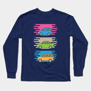 set modern flat design cute car Long Sleeve T-Shirt